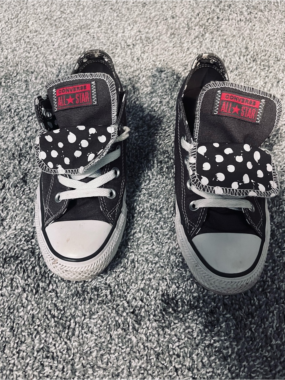 Converse Black Polka Dot All Star Low Top Sneakers